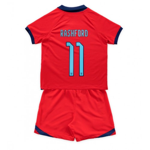 Dětský Fotbalový dres Anglie Marcus Rashford #11 MS 2022 Venkovní Krátký Rukáv (+ trenýrky)